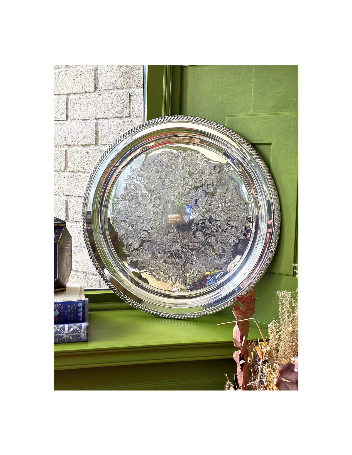 Barker Ellis Silver Plated Round Gallery Tray