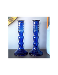 Cobalt Blue Candlestick Holders - Set of 2