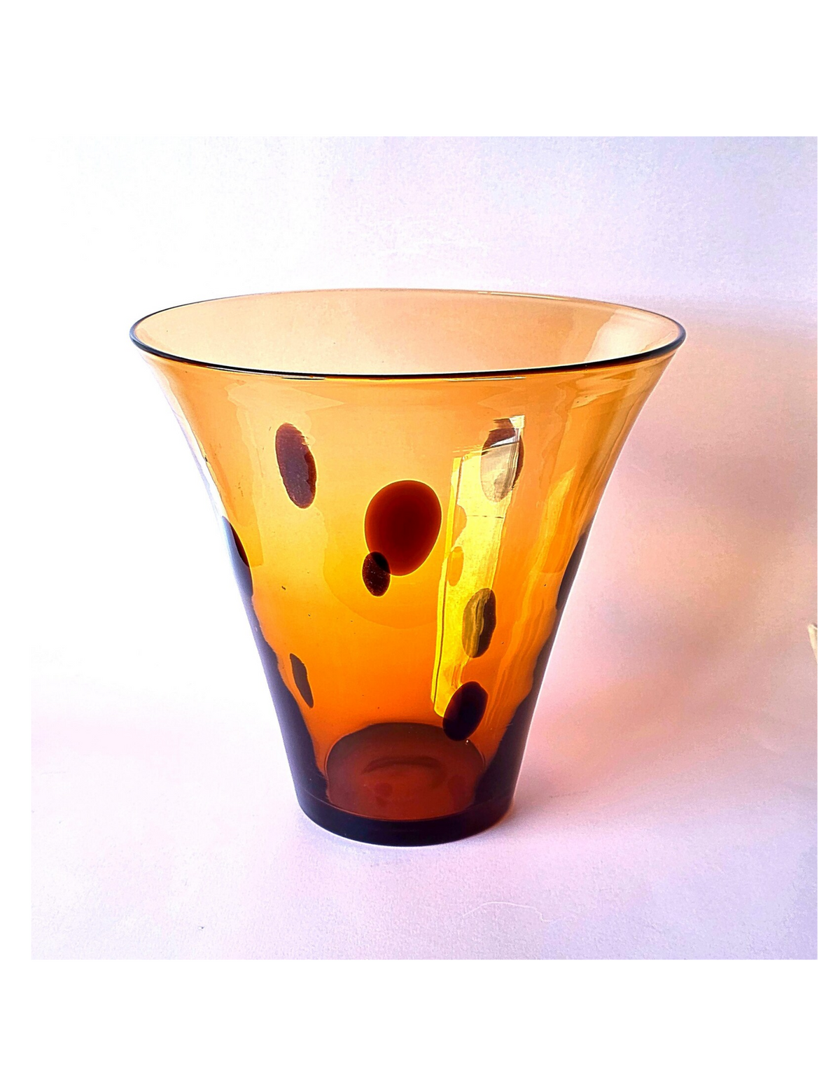 Handblown 1970s Tortoiseshell Glass Vase