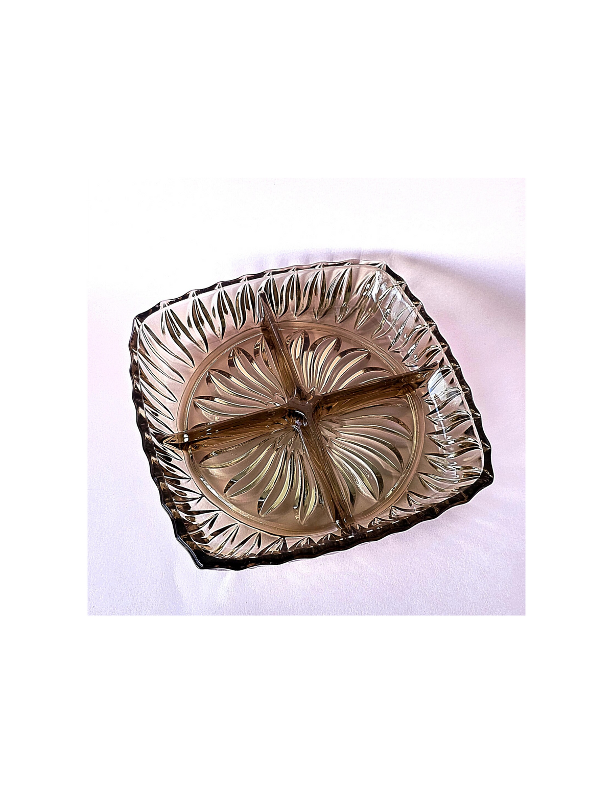 1970s Smoked Glass Serving Dish