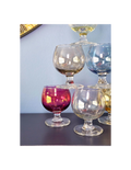 Set of 6 Iridescent Harlequin Snifter/Cognac Glasses